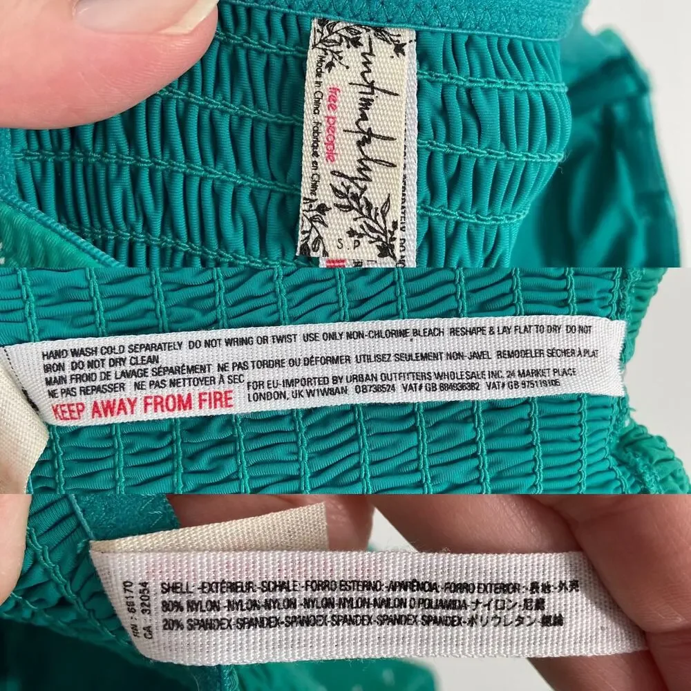 NWT Free People Come A Little Closer Longline Bra Teal Underwire Lingerie Size S